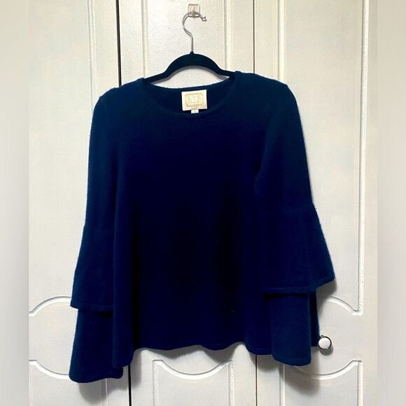 Sail to Sable Cashmere Wool Blend Bell Sleeve Sweater Medium - Picture 1 of 6